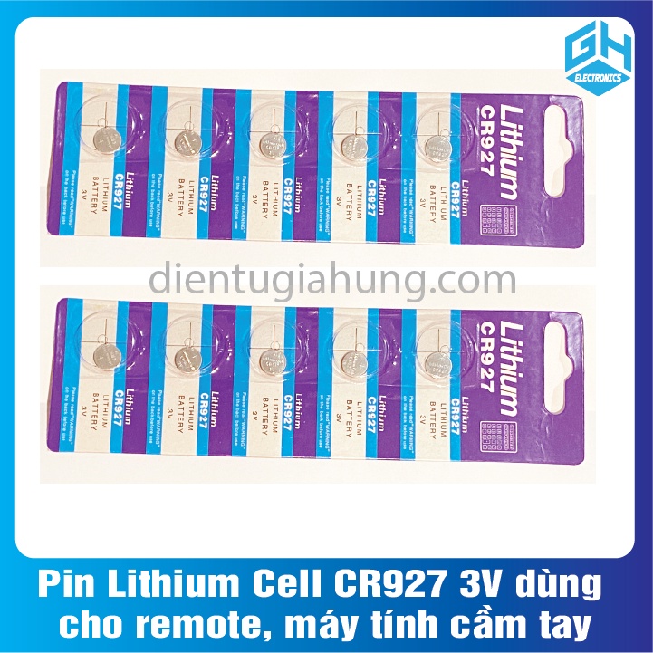 Pin Lithium Cell CR927 3V dùng cho đồng hồ , máy tính cầm tay,remote