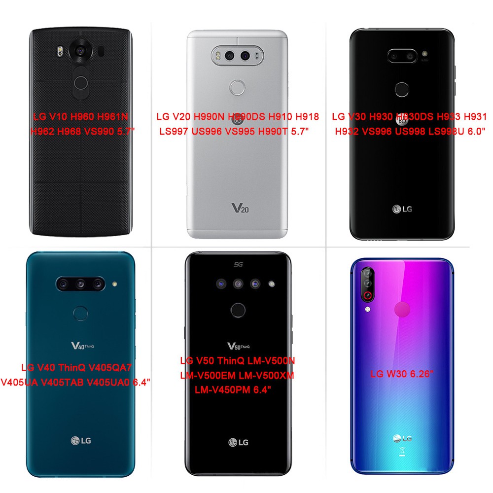 Bao da điện thoại PU kiểu ví cho LG V20 V30 V40 V50 V60 THINQ LG H990N H930 V405QA7 LM-V500N