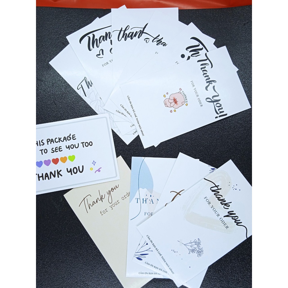 Tem Decal Dán Hộp Carton, Tem Thank You Dán Niêm Phong Hộp cod hàng có sẵn đẹp 11x6,5 cm 31-40