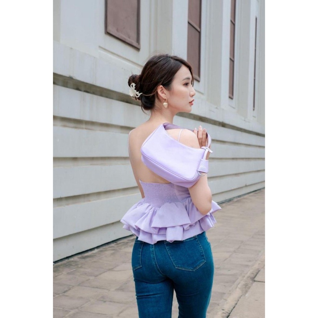 Áo Croptop Bèo Eo (TÍM)