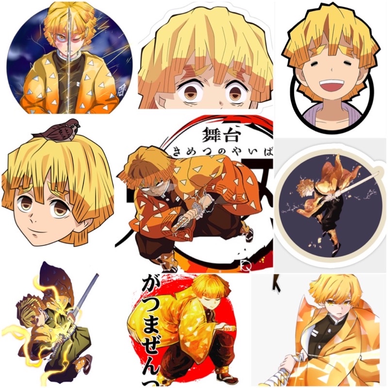 Ảnh Sticker Agatsuma Zemitsu Kimetsu no yaiba 60 cái/ hình dán Agatsuma Zenitsu