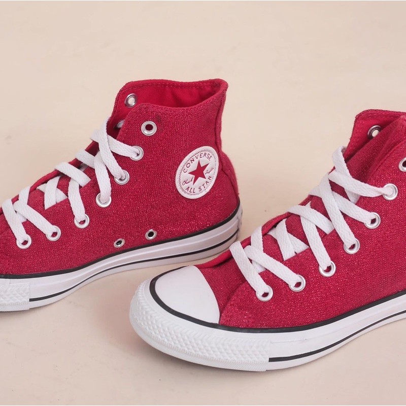 Giày Converse Đỏ Kim Tuyến Hi Real2hand