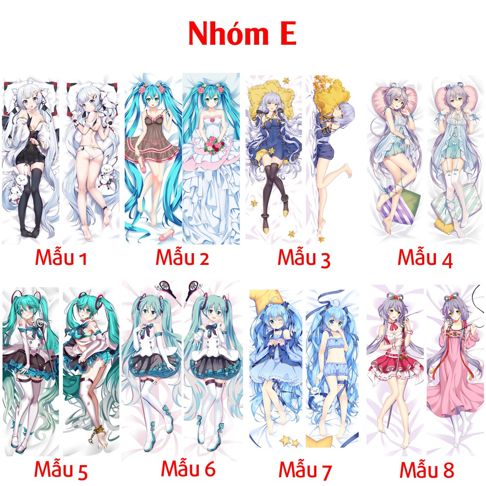 {48 mẫu Dakimakura} Vỏ Gối ôm Anime Re Zero Ram Rem + Vocaloid Miku siêu to dài 1,5m x 50cm hàng có sẵn đặt theo yêu cầu