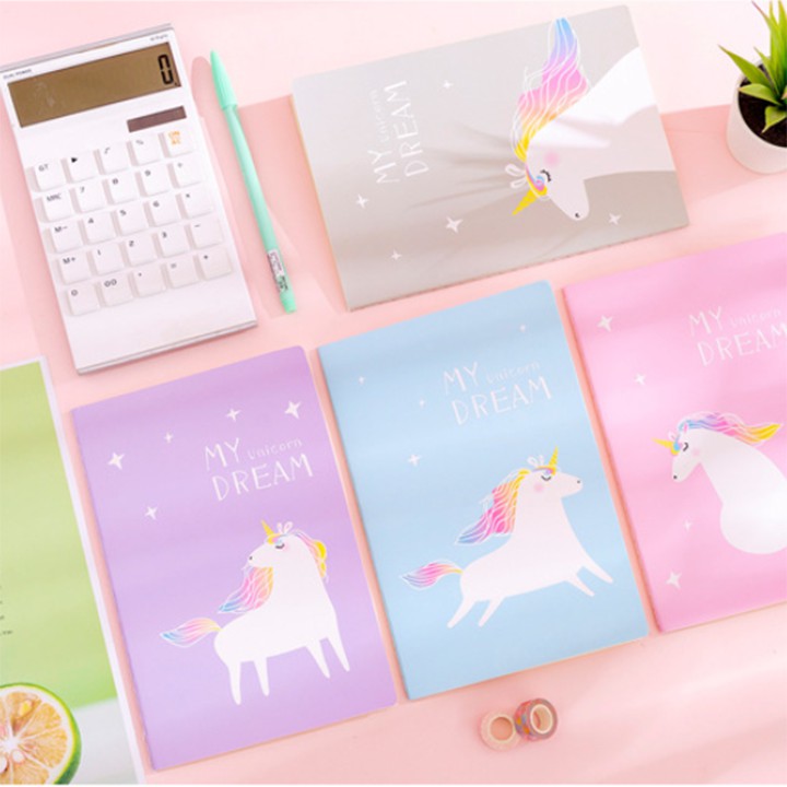 Vở học sinh kẻ ngang hình kì lân viên - Sổ tay unicorn dễ thương 30 trang