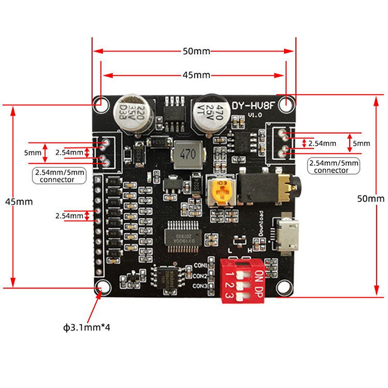 1 Mô Đun Khuếch Đại Âm Thanh 10W / 20W 12V / 24V MP3 Giắc Cắm 3.5mm Chuyên Dụng Cho Arduino