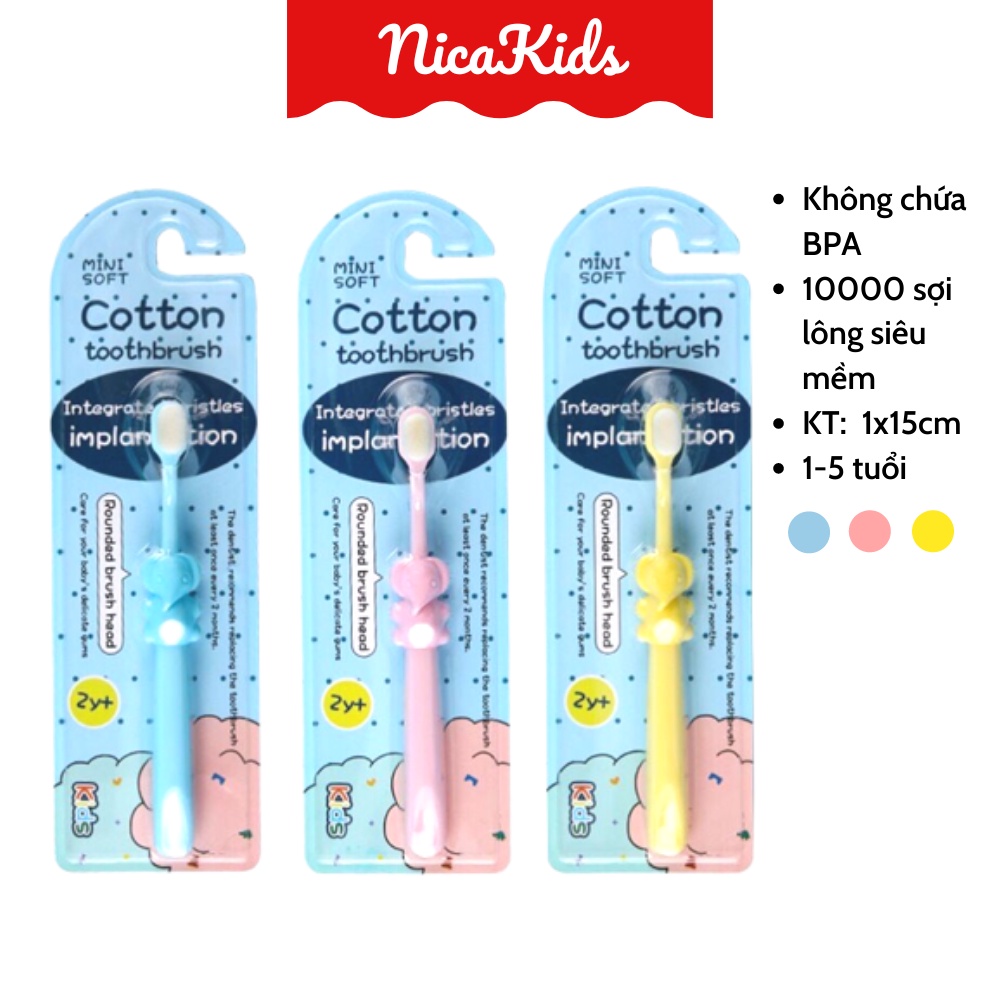 Bàn Chải Đánh Răng Lông Mềm Siêu Mảnh Thiết Kế Hoạt Hình Cho Bé 2-5 - 12 Tuổi BC01