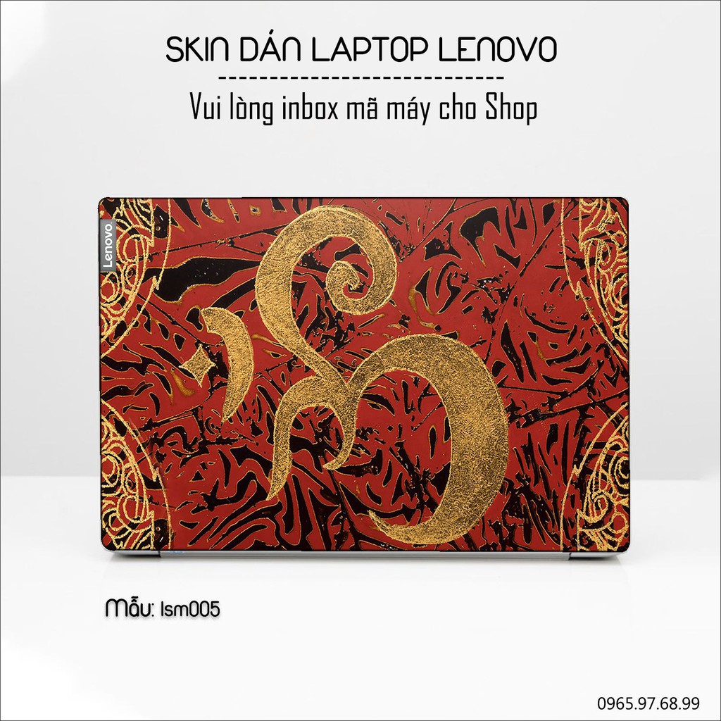 Skin dán Laptop Lenovo in hình Biểu Tượng Om Vàng - lsm005 (inbox mã máy cho Shop)