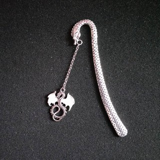 Kẹp sách bookmark dạ quang Rồng (Bạc)