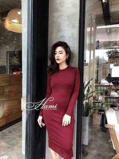 Váy body len tăm dài tay