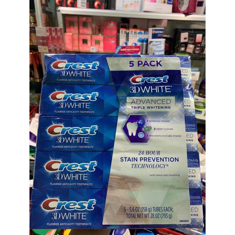 KEM ĐÁNH RĂNG CREST 3D WHITE ADVANCED 158G MỸ