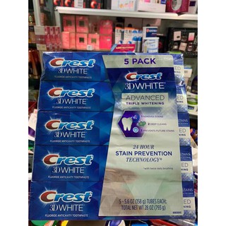 Kem đánh răng crest 3d white advanced 158g mỹ