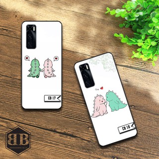 Ốp lưng kính cường lực VIVO V20 SE hình khủng long xanh