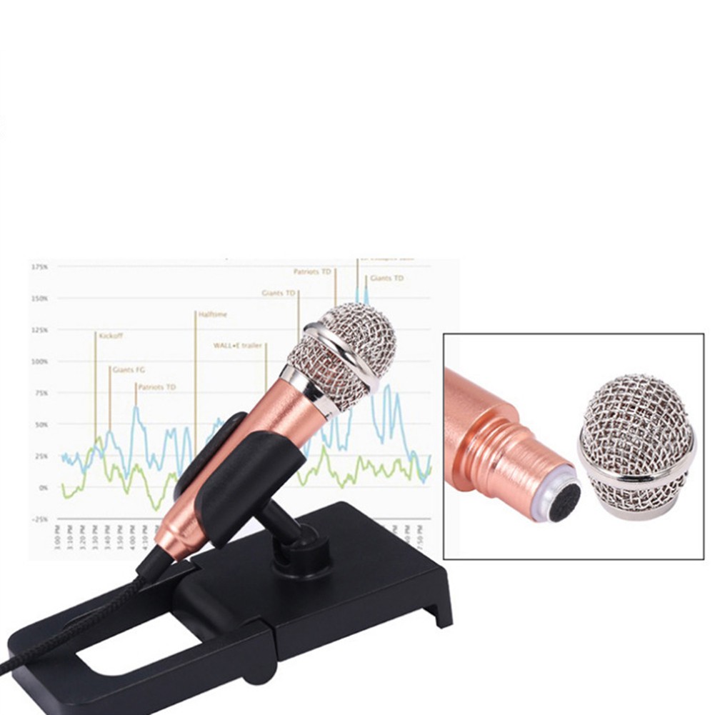 3.5mm Mini Condenser Microphone Điện thoại Mic hát Karaoke có đế dành cho iPhone Android