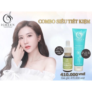 Combo Sạch Mụn, Thâm giúp Da CĂNG BÓNG, MỊN MÀNG IGREEN - IGREEN COMBO