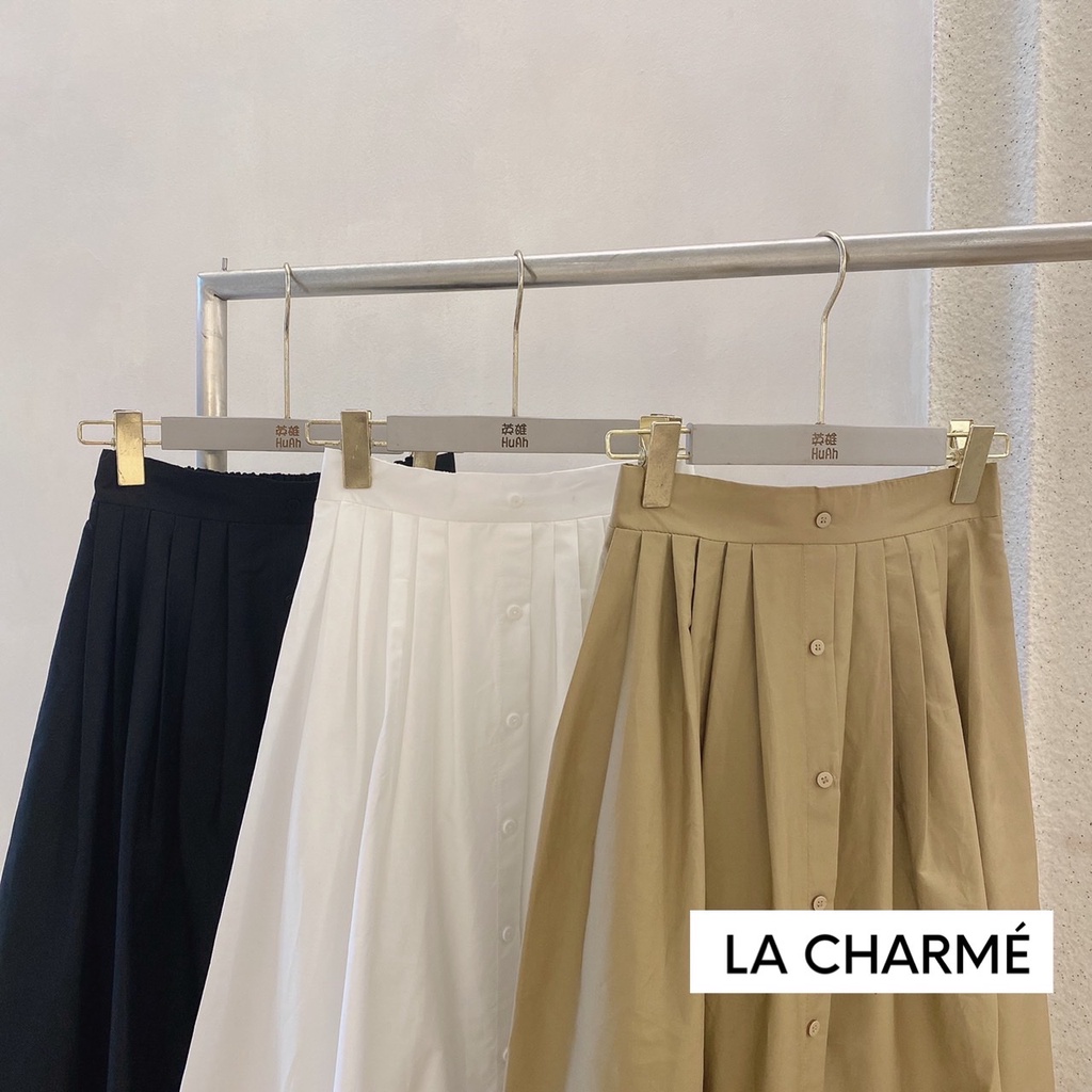 Chân váy thô 7 cúc xếp li KOREAN 6194