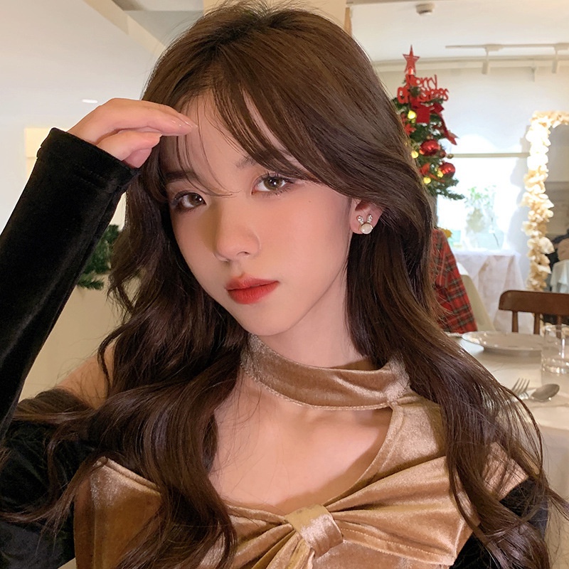 Khuyên tai Ahellogirl mạ bạc 925 hình thỏ dễ thương sang trọng cho nữ