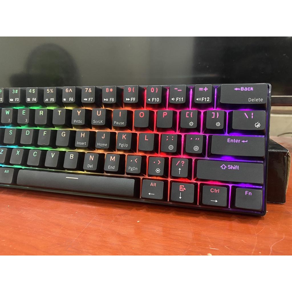 HOTSWAP - Bàn phím Cơ mini Royal Kludge RK61 RGB 60% kết nối 3 chế độ Dây, Bluetooth 5.1 và Wireless 2.4G - Chính Hãng