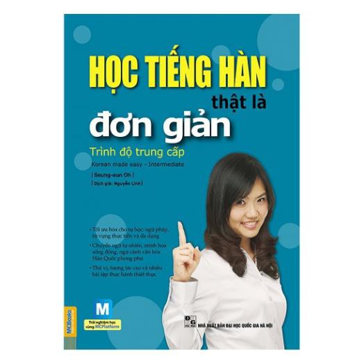 Sách - Học tiếng Hàn thật là đơn giản - trình độ trung cấp + tặng kèm bút hoạt hình