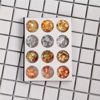 Set 12 ô giấy bạc nhún trang trí móng