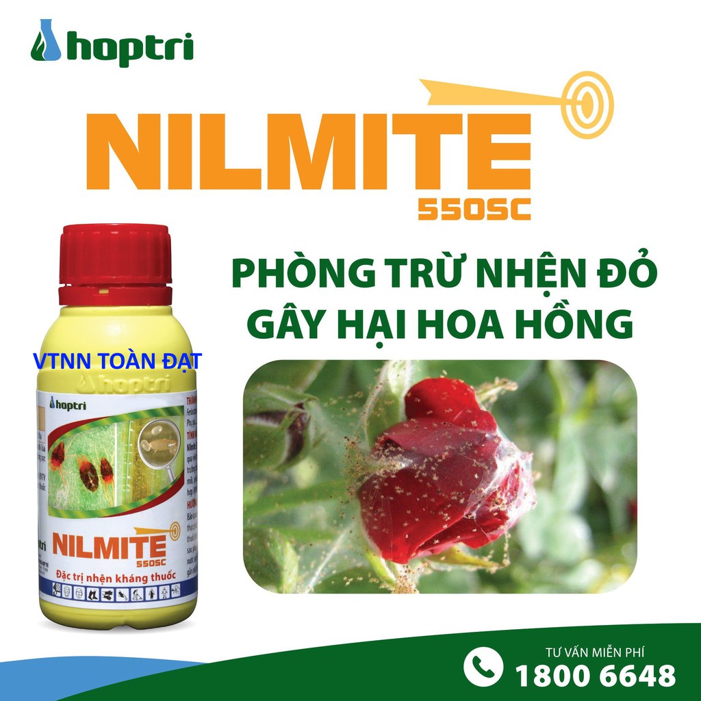 Chế Phẩm NILMITE 550sc Chai 100ml Đặc Trị Nhện Đỏ Gây Hại Trên Hoa Hồng và các loại cây trồng