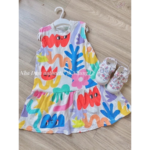 [KIDDO] Váy H&amp;M trắng đỏ hồng siêu xinh cho bé gái ❤️