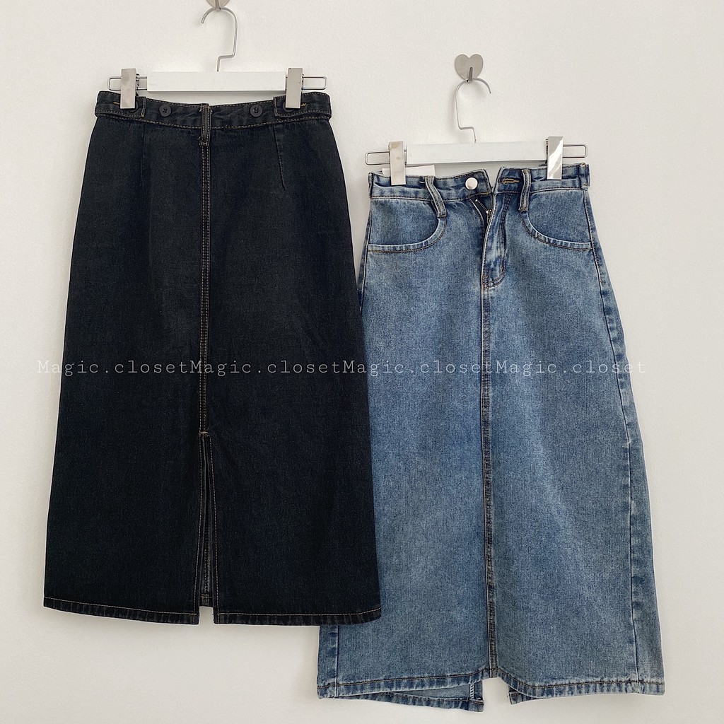 Chân Váy Jeans Nữ Dáng Dài Xẻ Tà Ullzang | BigBuy360 - bigbuy360.vn