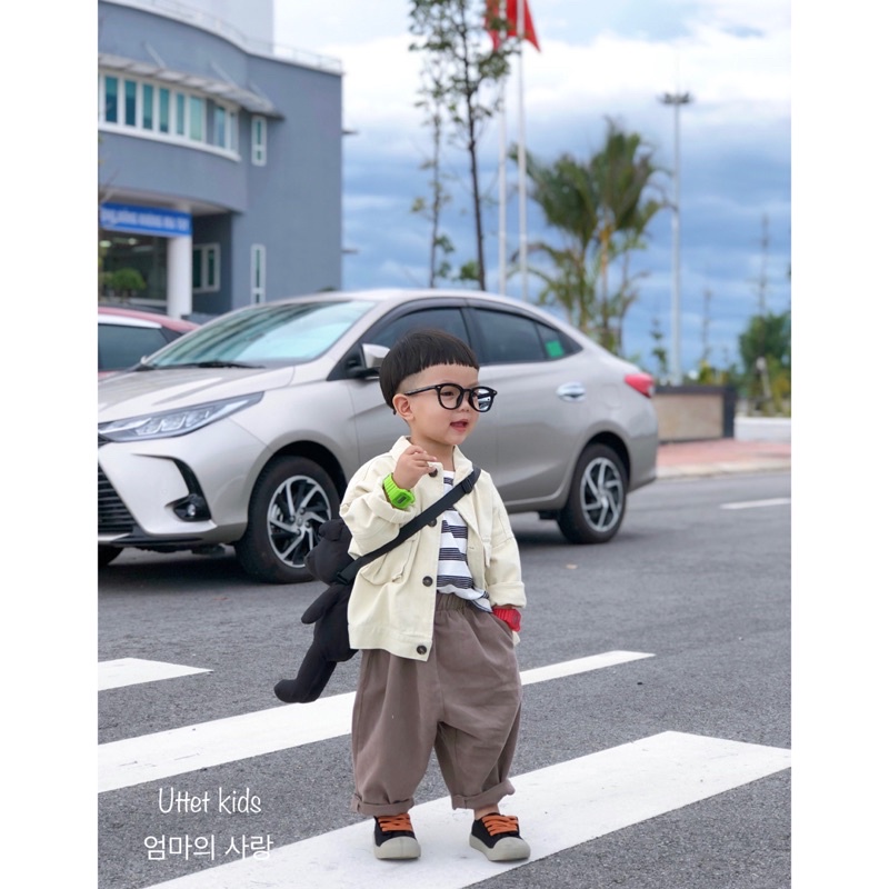 ÁO KHOÁC KAKI  HÀN QUỐC 963 DÀNH CHO BÉ GÁI VÀ BÉ TRAI SIZE 80 ĐÊN 120 DÀNH CHO BÉ TỪ 1 TUỔI ĐẾN HƠN 5 TUỔI