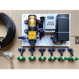 bộ phun sương tưới lan, tưới cây tự động 6 béc 4 hướng (20m day),có timer hẹn giờ phun sương tự động
