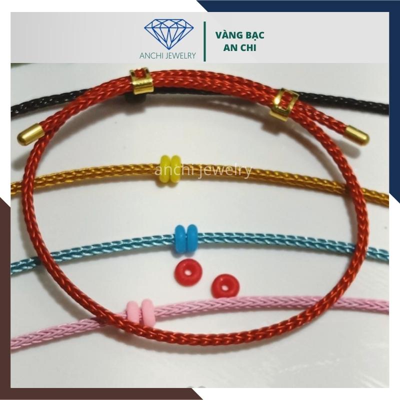 Vòng tay dây cáp đeo charm / lu thống phong thuỷ size 2mm - mẫu Chữ O. Anchi jewelry