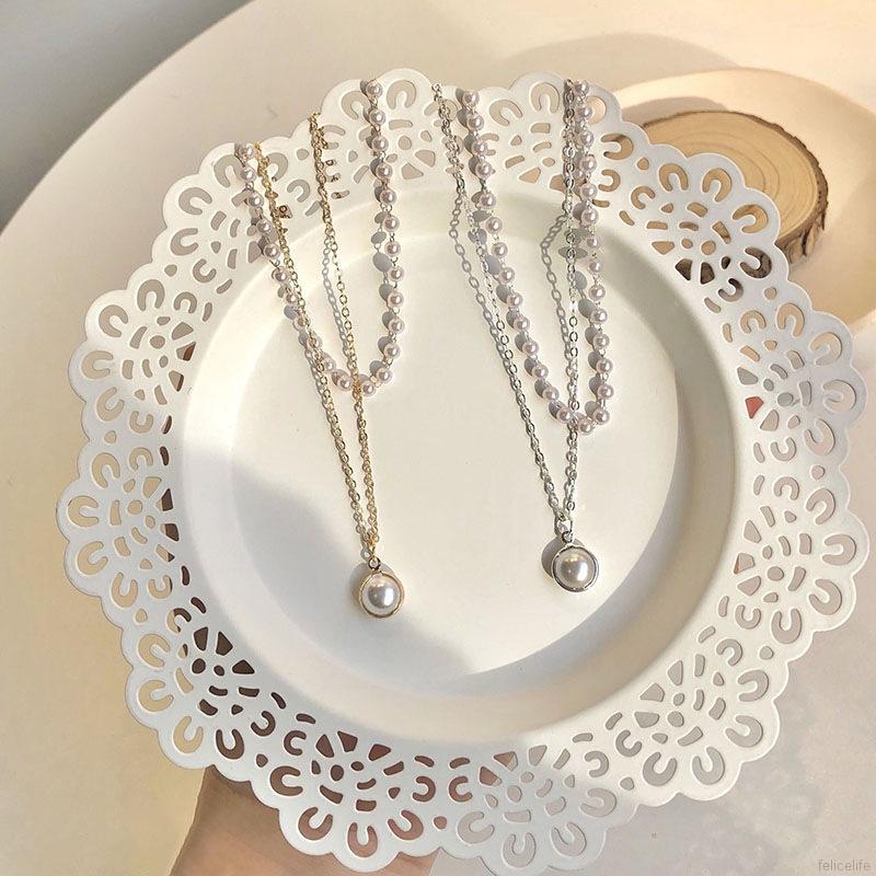 Dây chuyền hợp kim đính ngọc trai giả xinh xắn