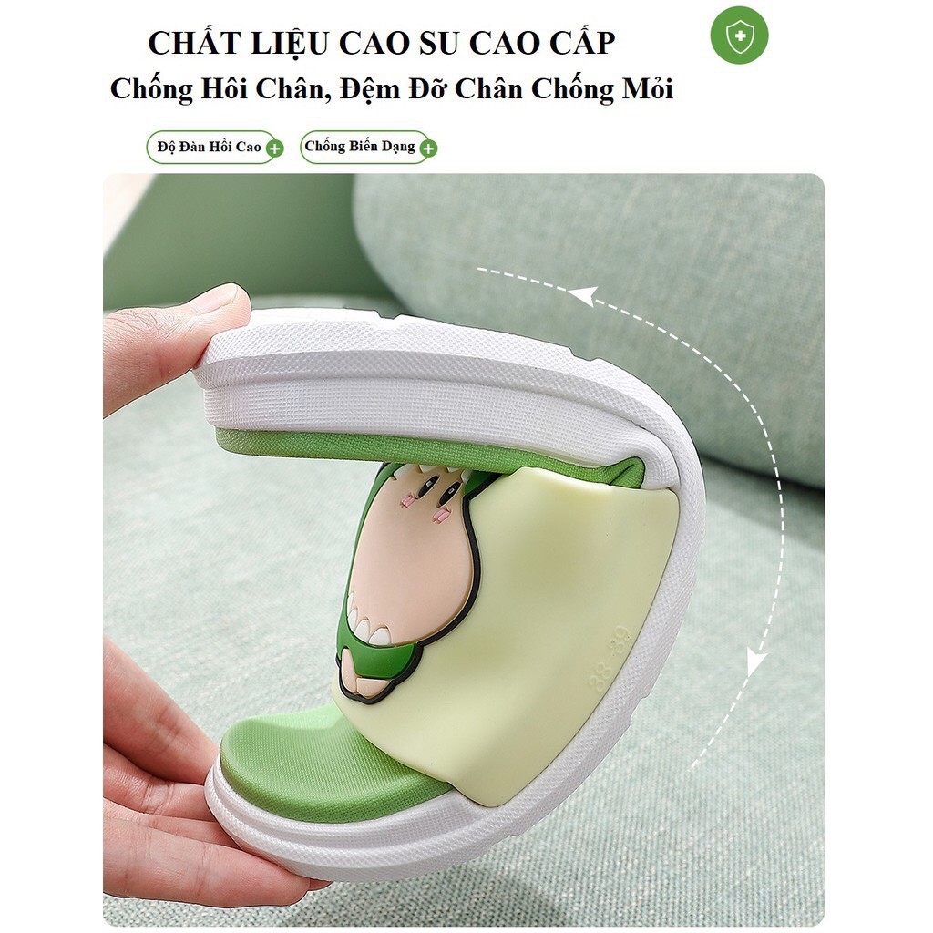 Dép Quai Ngang Cá Sấu CROCODILE, Dép Nam Nữ Unisex Cao Su Họa Tiết 3d DP19