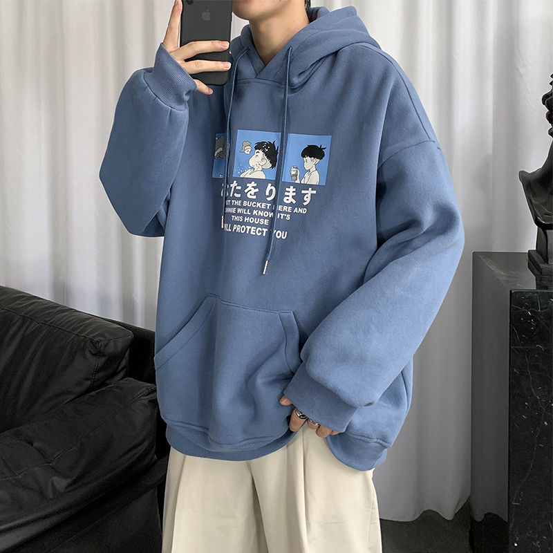Áo Hoodie Dáng Rộng Có In Hình Phong Cách Thời Trang Hong Kong Dành Cho Nam | BigBuy360 - bigbuy360.vn