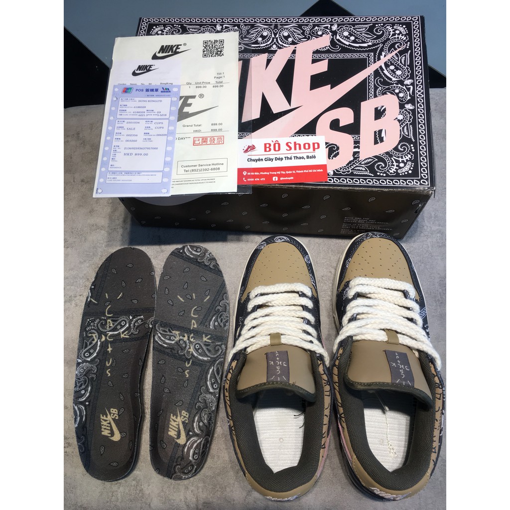 Giày thể thao SB DUNK LOW 'TRAVIS SCOTT cổ thấp siêu đẹp