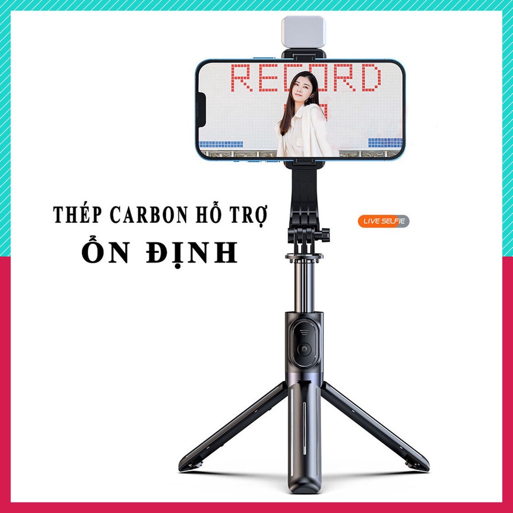📸📷📸Gậy tự sướng k dây Bluetooth dùng cho các dòng điện thoại thông minh, có kèm đèn LED và điều khiển📸📷📸（XQY86）