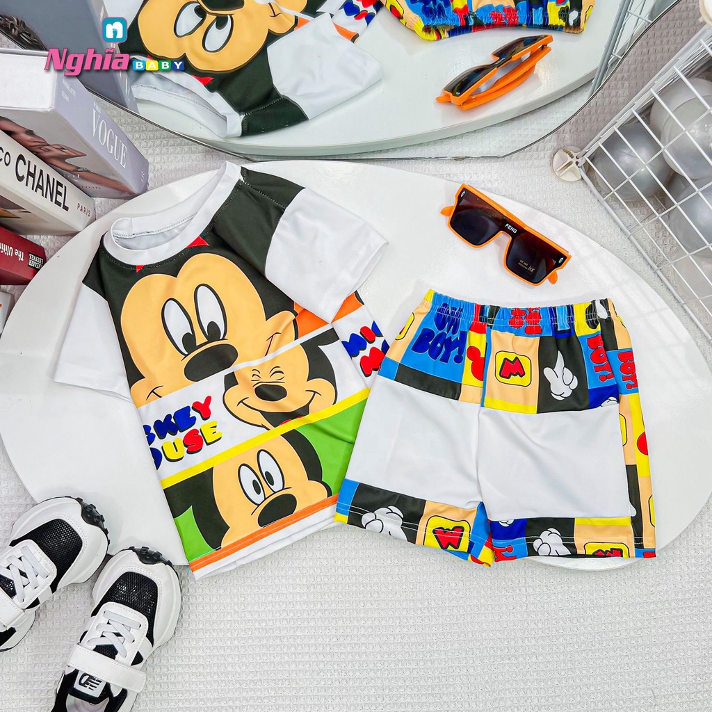 Đồ bộ thun lạnh ngắn tay 3D NGHĨA BABY dành cho bé trai