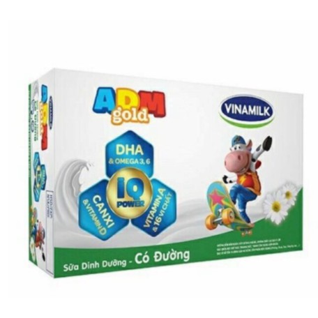 Sữa Vinamilk ADM Gold có đường - thùng 48 hộp x 180ml