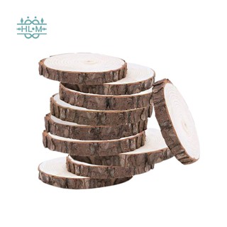 Bộ 10 miếng gỗ cắt lát hình tròn dùng tự trang trí đầy tiện lợi