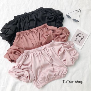Áo croptop trễ vai tay bồng