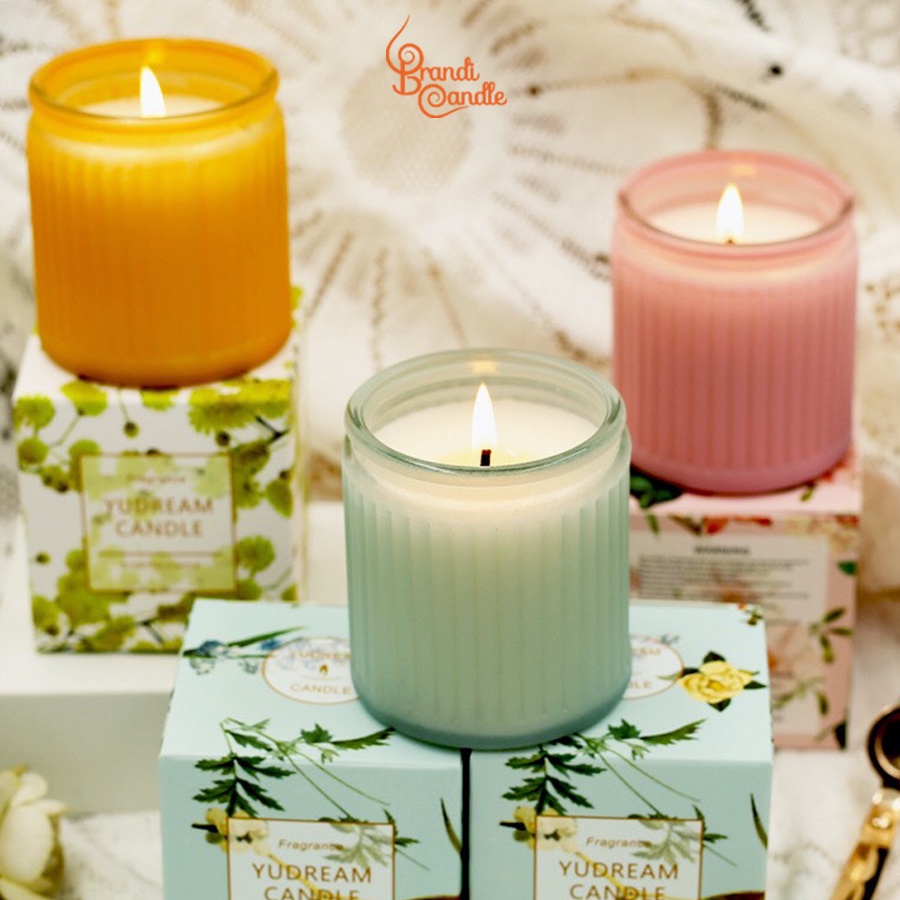 Nến thơm yucandle size nhỏ hũ sắc màu sáp dừa thiên nhiên