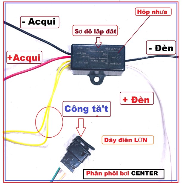 [ Hàng cao cấp ] Công tắc passing 3s có hộp và dây lớn