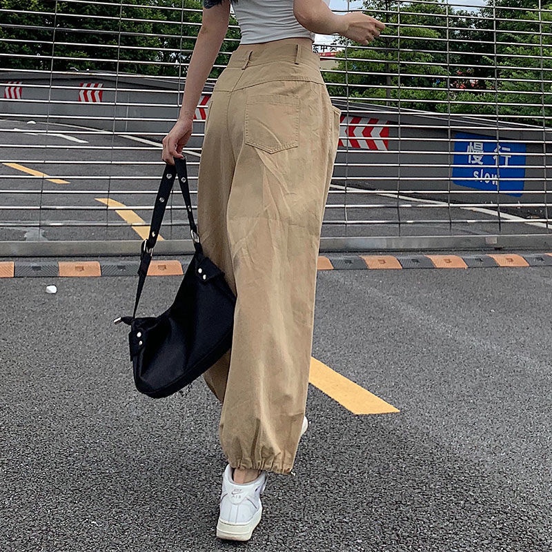 Quần COZOKC túi hộp ống rộng gấu dây rút điều chỉnh tùy ý thời trang thường ngày