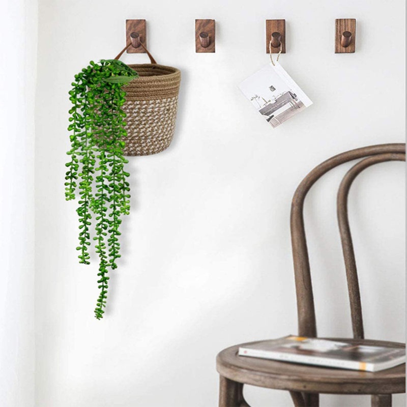 Chậu Hoa Dạng Treo Bằng Vải Bện Tay Cầm Bằng Da Đựng Đồ Chơi Khi Đi Dã Ngoại