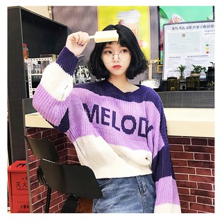 Order áo len ulzzang chữ MELODY phối màu siêu xinh