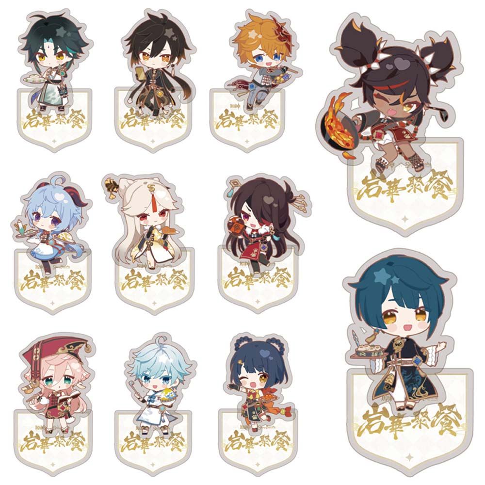 Tấm giá đứng hình nhân vật hoạt hình Noelle Diluc Barbara Genshin Impact đáng yêu acrylic làm quà tặng trang trí