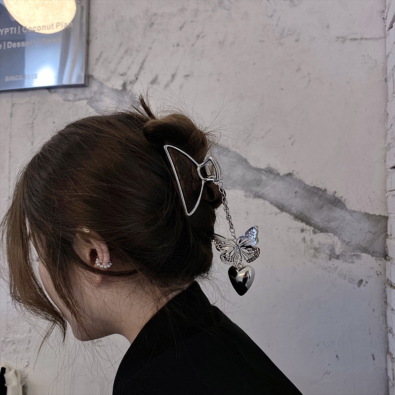 Kẹp Tóc Kim Loại Trang Trí Bướm 3D Phong Cách Hàn Quốc Dành Cho Nữ