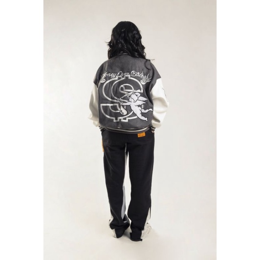 Áo khoác Varsity Angel  CHẤT LIỆU DẠ THÂN MIX TAY NỈ PHONG CÁCH UNISEX