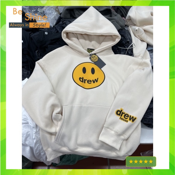 Áo nỉ Hoodie Drew house mặt cười , áo nỉ bông dài tay unisex nam nữ form rộng - Beshine Store