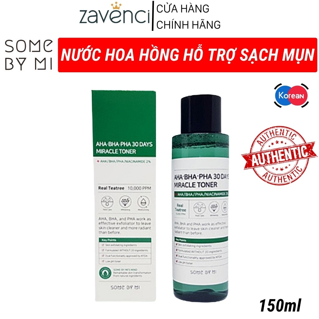 Nước Hoa Hồng SOME BY MI AHA-BHA-PHA 30 Days Miracle Toner Hỗ Trợ Sạch Mụn Trong 30 Ngày (150ml)