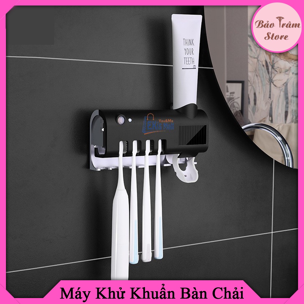 Máy khử khuẩn bàn chải, diệt 99% vi khuẩn, công nghệ đèn UV châu âu, nhả kem tự động, bảo hành 12 tháng