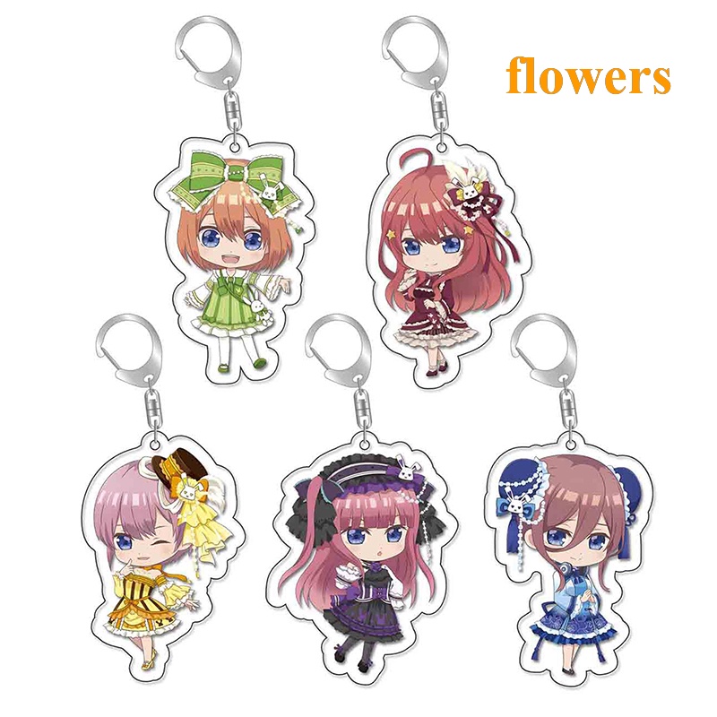 Móc Khóa Acrylic Hình Trái Tim Anime The Quintuplets Nakano Ichika Nino Miku Yotsuba Itsuki Sisters